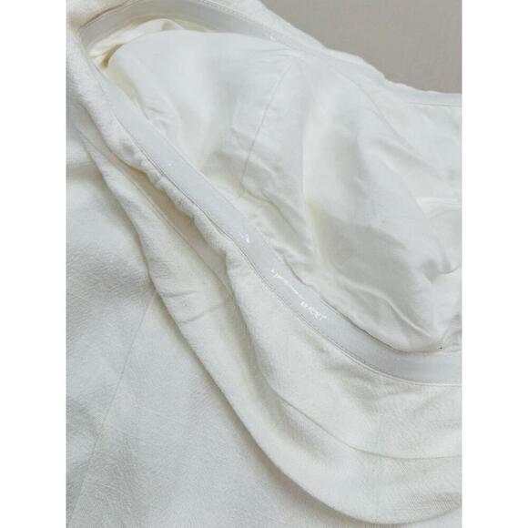 BP White Fold Top Strapless Linen Blend Casual Style Mini Dress Womens Large - Picture 6 of 11